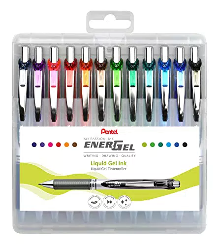 Pentel BL77-6 EnerGel Gel-Tintenroller mit Druckmechanik, 0,7 mm Kugeldurchmesser