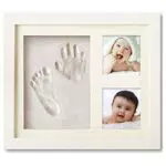 PewinGo Baby Hand- und Fußabdruck Set mit Echtholz Bilderrahmen – Geschenkidee zur Babyparty