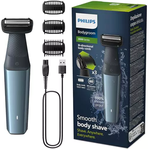 Philips Bodygroom BG3027/03 - Wasserfester Trimmer für Intimbereich und Körperpflege