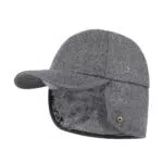 Wintermütze mit Ohrenklappen für Herren und Damen - Basecap mit Ohrenschutz in Dunkelgrau