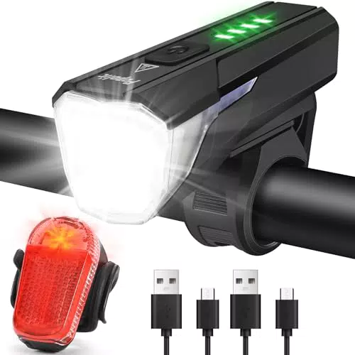 Popolic Fahrradlicht Set - LED Beleuchtung 100Lux, StVZO zugelassen, USB aufladbar