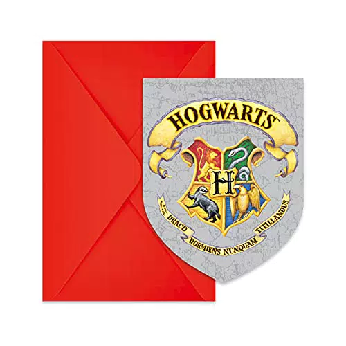 Procos Einladungen & Umschläge Harry Potter für Kindergeburtstag, 9,5x14,5 cm