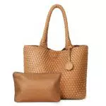 PS PETITE SIMONE Handtasche Damen Shopper Clutch Schultertasche geflochten