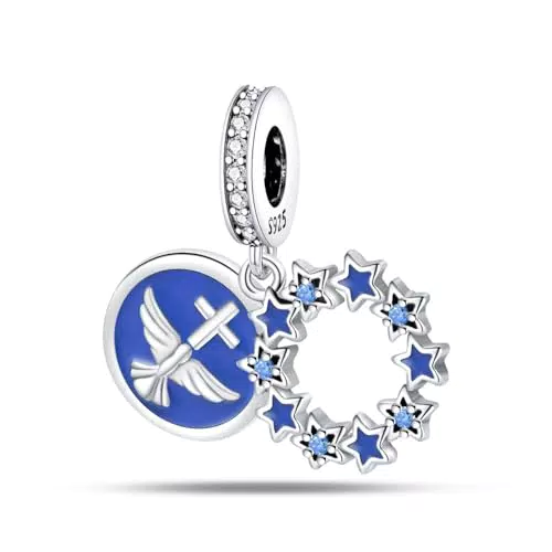 QIKAOLA Charm Anhänger S925 Sterling Silber mit Zirkonia für Armbänder und Halsketten