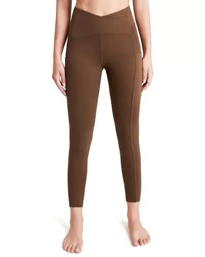 QUEENIEKE V Cross High Waist Sport Leggings Damen mit Bauchkontrolle und Taschen