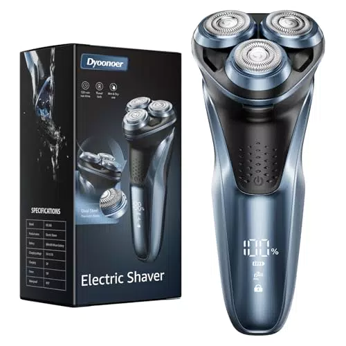Dyoonoer Elektrorasierer Herren, IPX7 Wasserdicht, Nass- und Trockenrasur