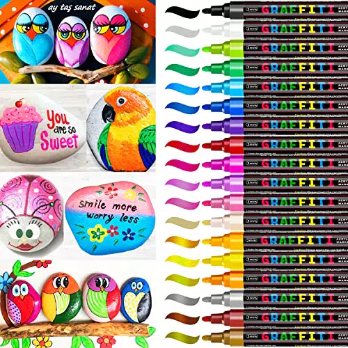 RATEL Acrylfarbe Marker Set - Wasserdicht und Permanent für Kunst und Basteln