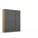 Rauch Möbel Voyager Kleiderschrank mit Drehtüren und Schubladen, 140x194x53 cm