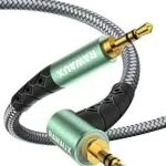 RAWAUX 90 Grad Klinkenkabel 3,5mm für Kopfhörer, Tablet, Laptop und Lautsprecher