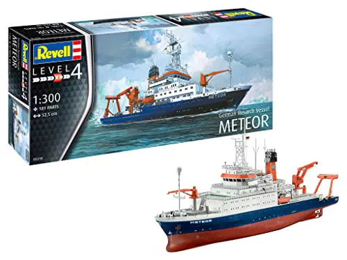 Revell Modellbausatz Forschungsschiff Meteor - Maßstab 1:200 mit Kran-System