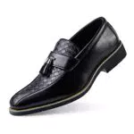 Rodawu Herren Mokassin Anzugschuhe Leder Slip-On Business Loafers