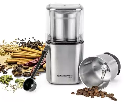 Rommelsbacher EGK 200 Gewürz- und Kaffeemühle mit Edelstahlbehälter und Mahlgradwahl
