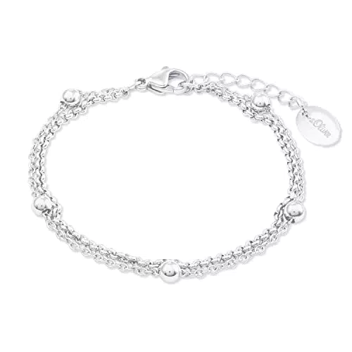s.Oliver Armband Edelstahl Damen Armschmuck mit Schloss in Geschenkbox, 2032522