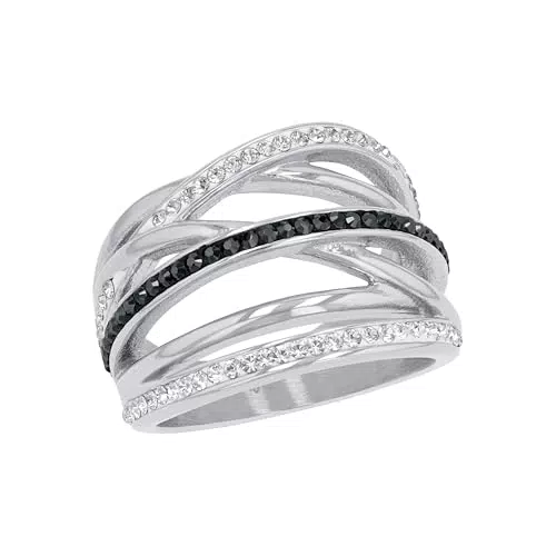 s.Oliver Ring Edelstahl Damen mit Kristall in Schmuck Geschenk Box, Modell 2022655