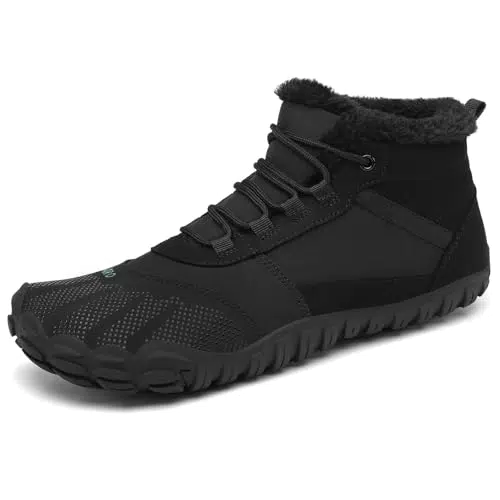 SAGUARO Barfußschuhe Herren Winterstiefel gefüttert und wasserdicht für Outdoor
