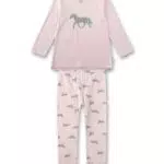 Sanetta Mädchen Schlafanzug Pferd - Bequemer Bio-Baumwolle Pyjama für Mädchen