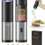 Sangcon Elektrische Salz- und Pfeffermühle mit Keramikmahlwerk und LED Licht