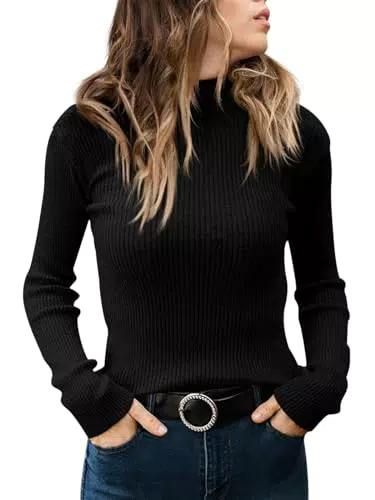 Saodimallsu Rollkragenpullover Damen Herbst Winter Lässig Feinstrick Sweater