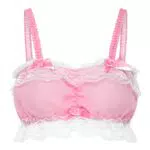 Satini Rüschen Spitze Tailliert Chiffon Durchsichtiges Dessous Bralette