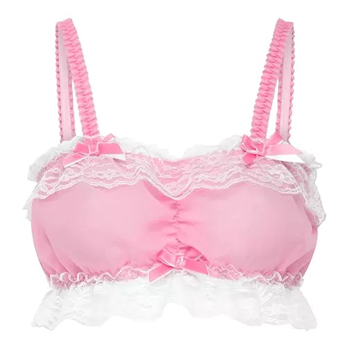 Satini Rüschen Spitze Tailliert Chiffon Durchsichtiges Dessous Bralette