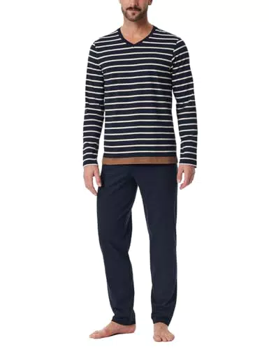 Schiesser Herren Schlafanzug Lang - Casual Nachtwäsche Pyjamaset Modell 181928
