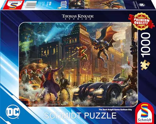 Schmidt Spiele Thomas Kinkade Puzzle "The Dark Knight Saves Gotham City"