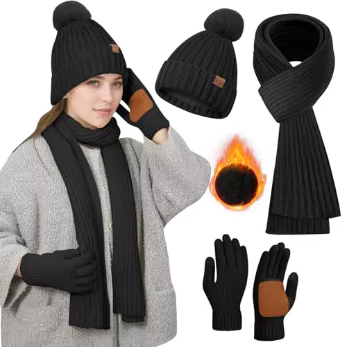Damen Winterset: Mütze, Schal und Touchscreen-Handschuhe von [Brand]
