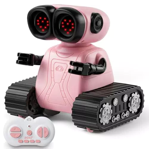 SGILE Emotional Roboter Spielzeug für Kinder – Programmierbarer RC Roboter mit LED Augen und Musik