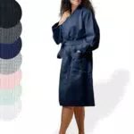 SIEGENTHAL® Damen Bademantel Waffelpique 100% Baumwolle mit Schalkragen