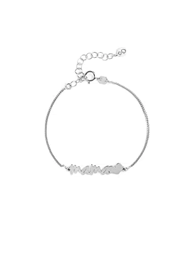SINGULARU Armband Mama Heart aus 925 Sterlingsilber mit Rhodiumbeschichtung