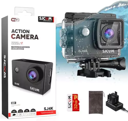 SJCAM SJ8Pro Action Kamera 4K 60fps, WiFi+Fernbedienung+2.33'' Touchscreen 170° FOV 8X Zoom Sechs-Achsen EIS