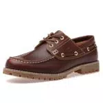 SL-Saint Herren Classic Boat Schuhe Moc Toe Lace Up aus Vollnarbenleder