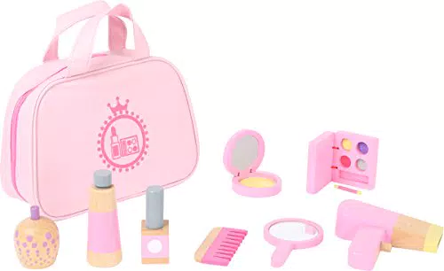small foot 10607 Make-up Spielset aus Holz für Kinder – Lustiges Rollenspiel