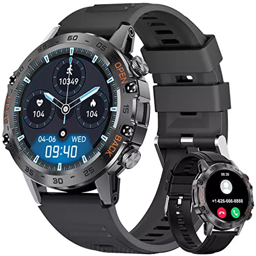 Smartwatch Herren mit Telefonfunktion, IP68 wasserdicht, 120+ Sportmodi, 1.39'' Touchscreen
