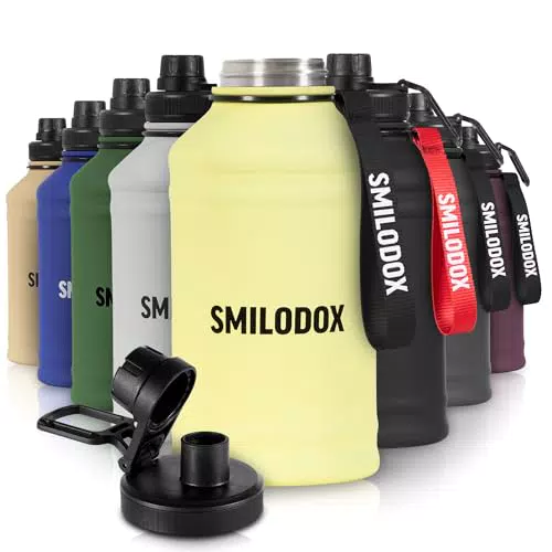 SMILODOX Edelstahl Trinkflasche - BPA-freie Sportflasche für Fitness und Outdoor
