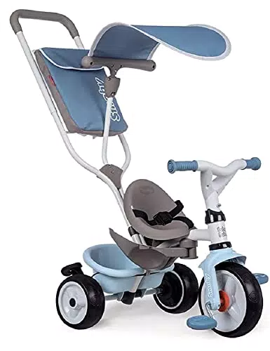 Smoby Baby Balade Plus - Mitwachsendes Kinderdreirad mit Schubstange und Sicherheitsgurt