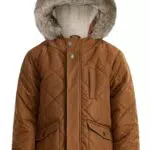 SOLOCOTE Winterjacke für Jungen mit Pelzkapuze und Sherpa-Futter