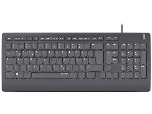 SPEEDLINK HI-GENIC Antibakterielle Tastatur mit flachen Tasten, USB, QWERTZ