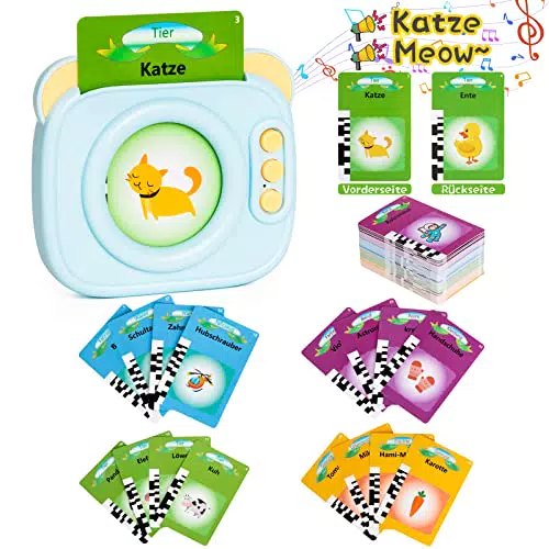 Sprechende Flash Karten - Lernspielzeug für Kinder 1-6 Jahre, Deutsch Lernen