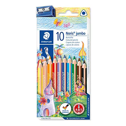 STAEDTLER Noris Club Jumbo 128 NC10 Buntstifte Set mit brillanten Farben