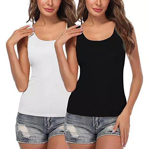STARBILD Damen 2 in 1 Unterhemd mit Eingebauten Cups und BH-Hemden