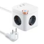 Steckdosenwürfel mit USB C – Mehrfachsteckdose 6 in 1 für Büro und Zuhause