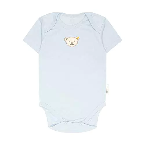 Steiff Unisex Baby Body mit amerikanischem Kragen, Kurzarm Unterwäsche