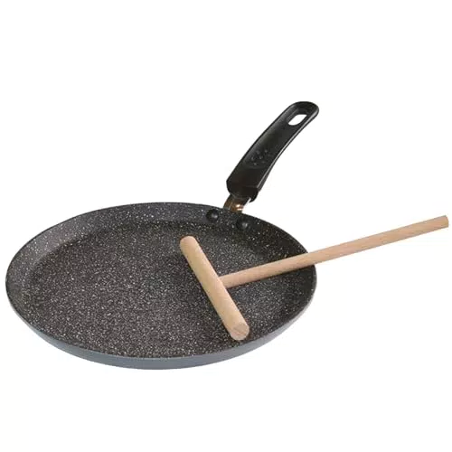 STONELINE Crêpe-Pfanne induktionsgeeignet mit Besteck für perfekte Crepes