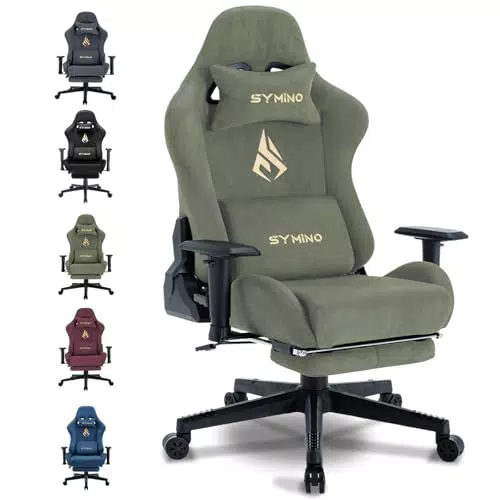 Symino Ergonomischer Gaming Stuhl mit Fußstütze und atmungsaktivem Stoff