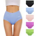 TANSTC Damen Unterhosen aus Baumwolle, Hohe Taille, Atmungsaktive Hipster