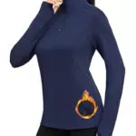 Terecey UPF 50+ Damen Sportshirt Atmungsaktiv mit 1/4 Zip für Yoga und Outdoor