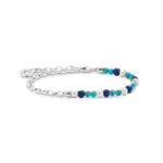 Thomas Sabo Armband 925 Sterling Silber mit blauen Steinen und Perlen A2100-056