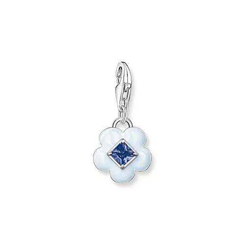 THOMAS SABO Charm-Anhänger Blume aus 925er Sterlingsilber, Modell 1916-496-1