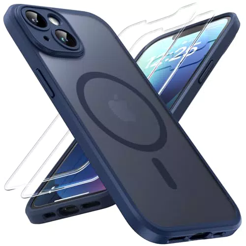 TOCOL 3 in 1 Hülle für iPhone 13 mit MagSafe, Kameraschutz und stoßfest